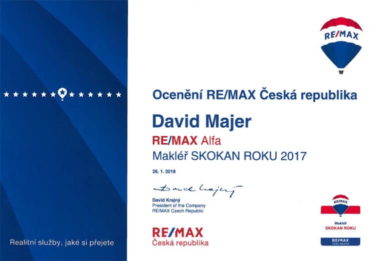 David Majer skokan roku REMAX 2017 makléř